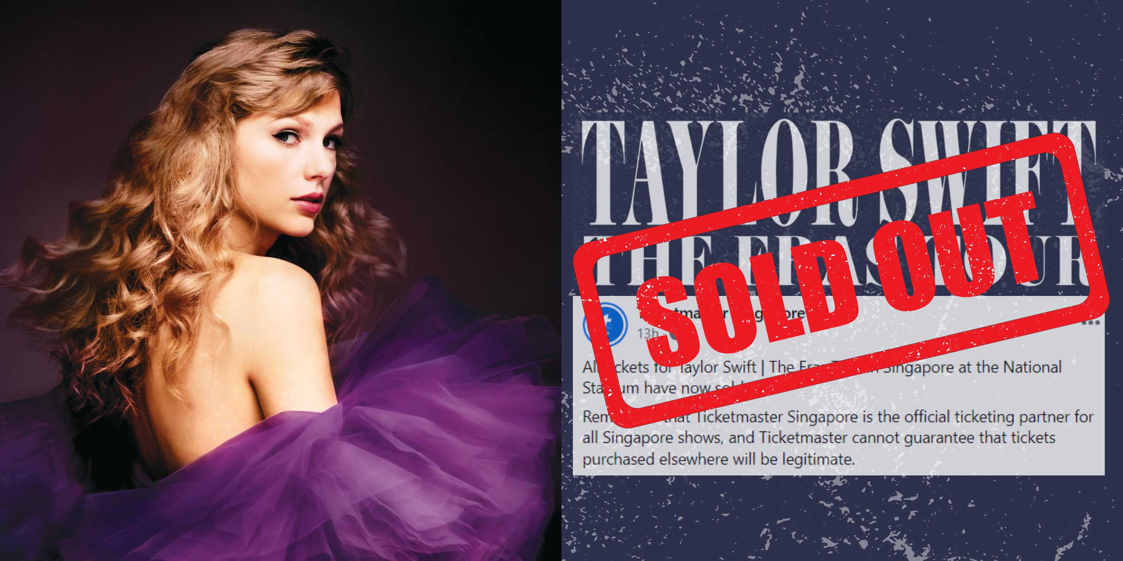 Taylor Swift's concert in Singapore now sold out!