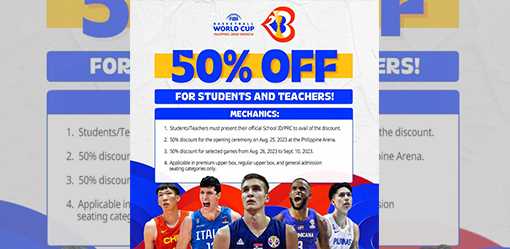 Teachers, students receive 50% discount for FIBA World Cup opener