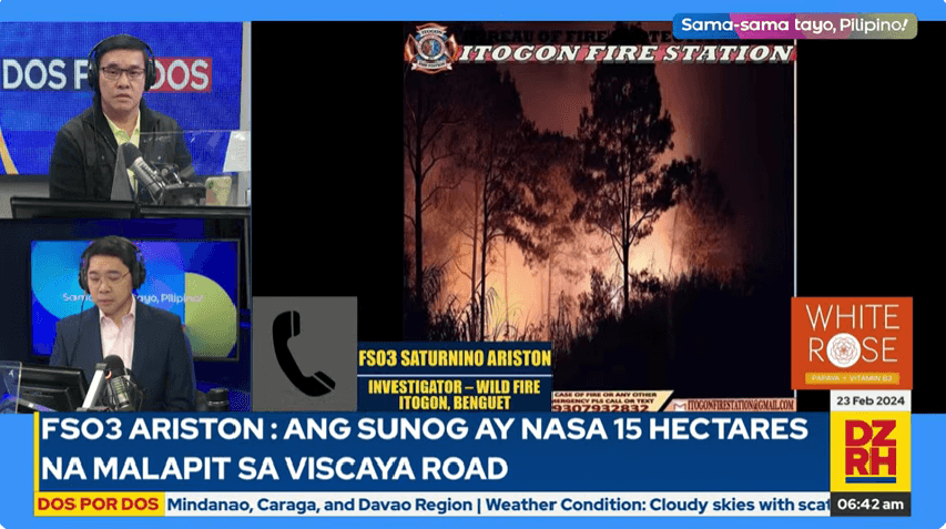 Two forest fire in Itogon, Benguet under control - Itogon fire safety officer
