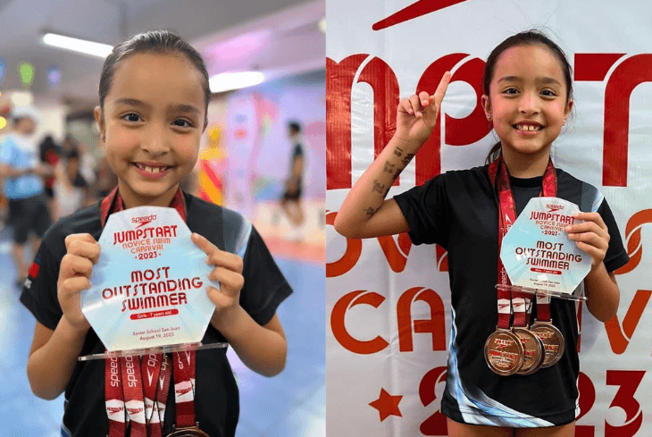 Zia Dantes receives most outstanding swimmer award at competition