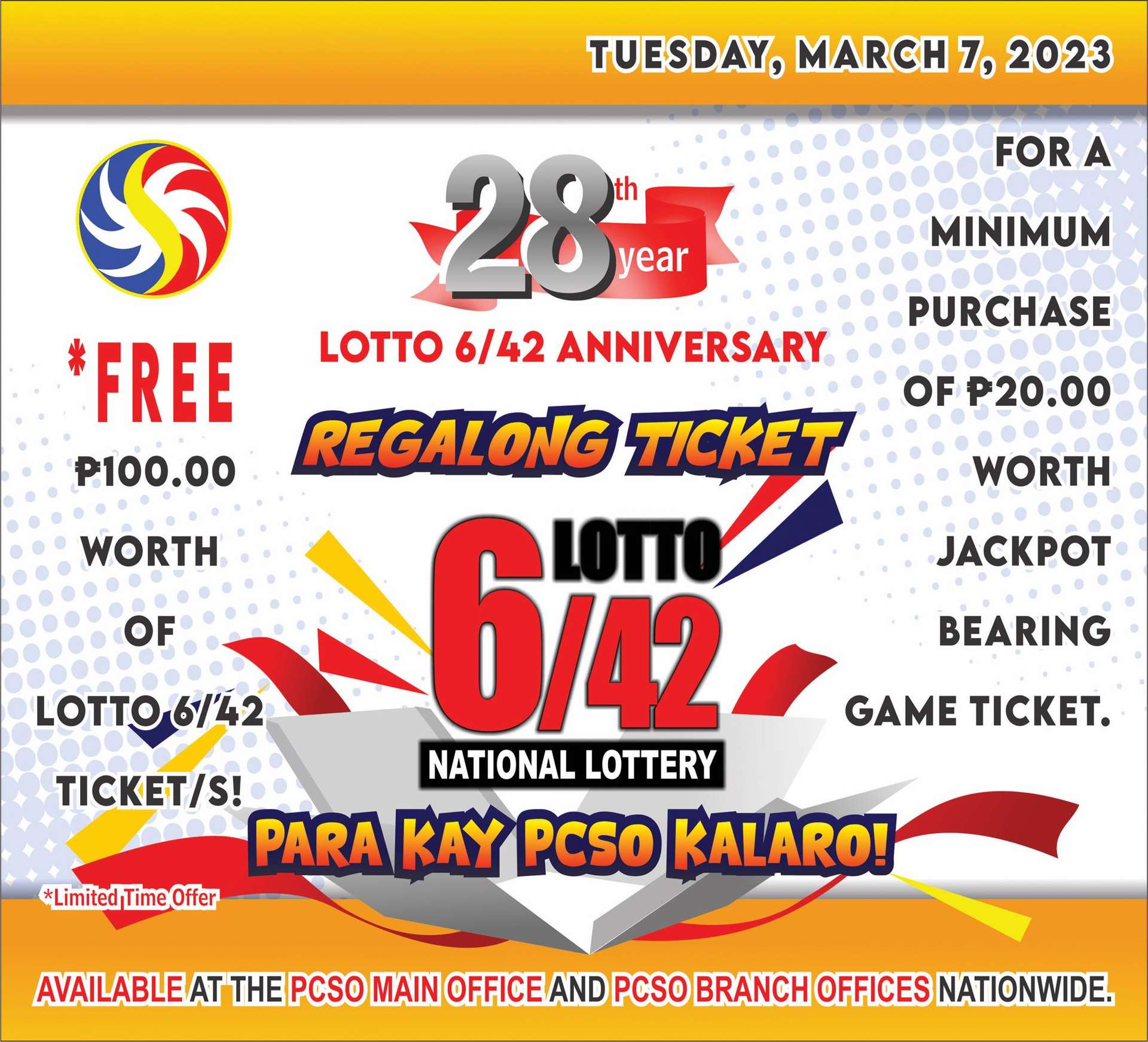 PCSO gives “Regalong Ticket Para Kay PCSO Kalaro!” promo for 28th anniversary