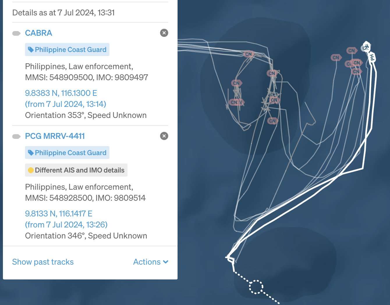 2 PCG vessels blocked by Chinese Coast Guard in Ayungin Shoal