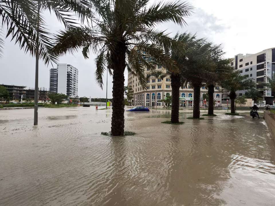 At least one dead after heavy rains set off flash floods in UAE