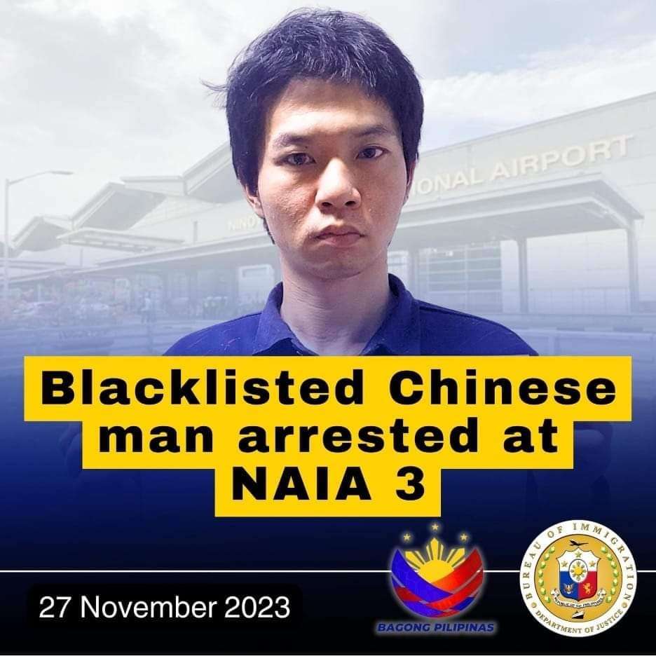 BI: Blacklisted Chinese man arrested at NAIA 3