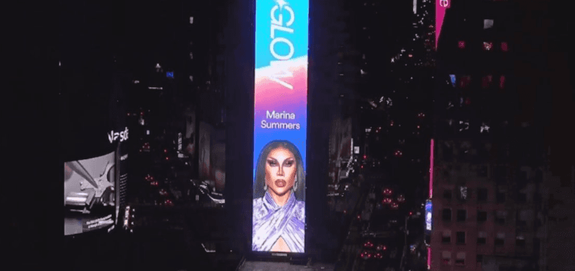 LOOK: Drag Queen Marina Summers gets featured in NY Times Square for Pride Month