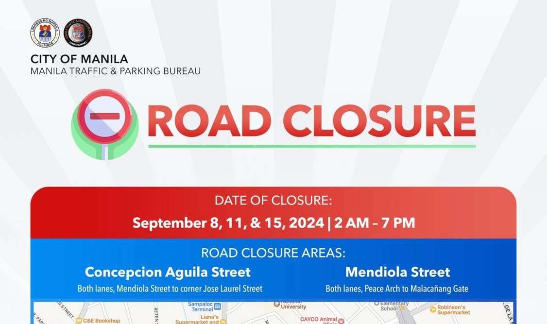 Road closures around Mendiola area on September, to give way for Bar Exams