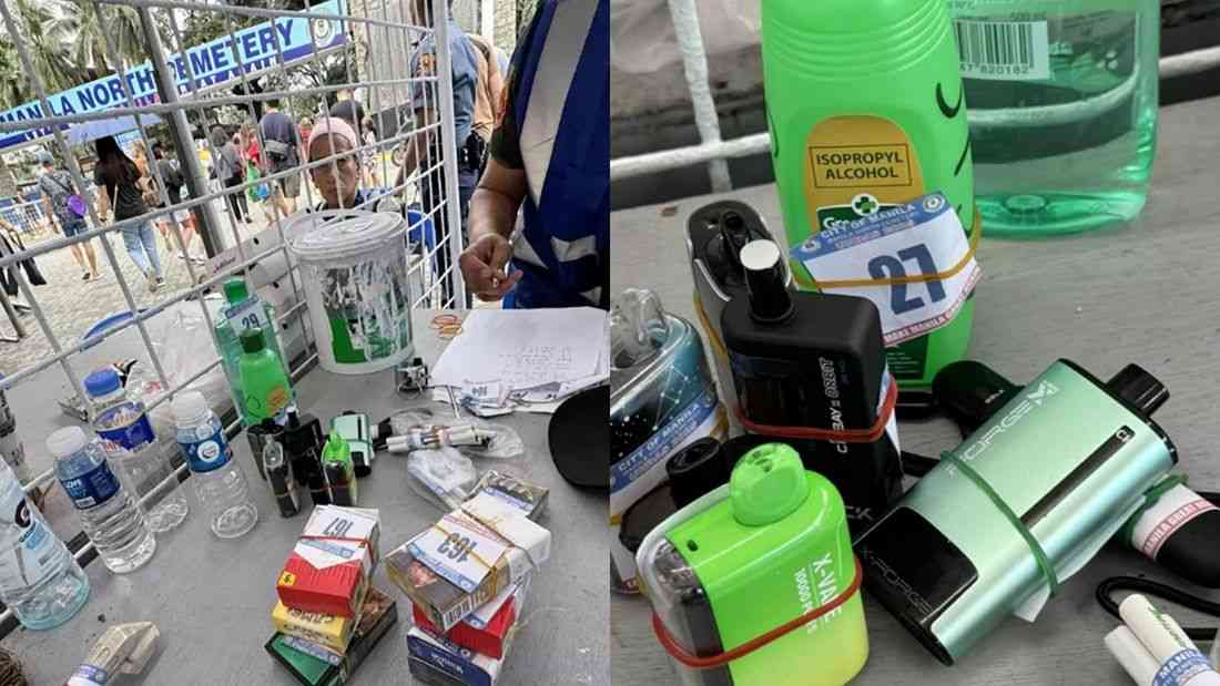 Banned items confiscated at Manila North Cemetery as crowd tops 37,000 on Undas