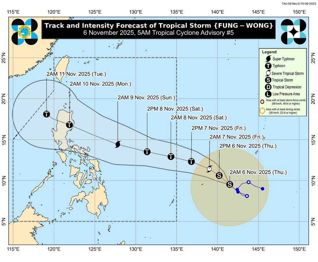 Tropical depression 'Fung-Wong' outside PAR now a tropical storm