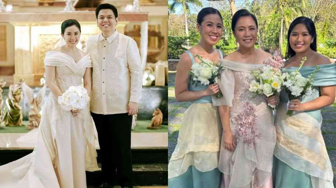 Aika Robredo honors late father Jesse Robredo in wedding gown made from his old barongs