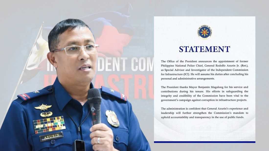 EX-PNP Chief Azurin to assume post as special adviser and investigator of ICI – Malacañang