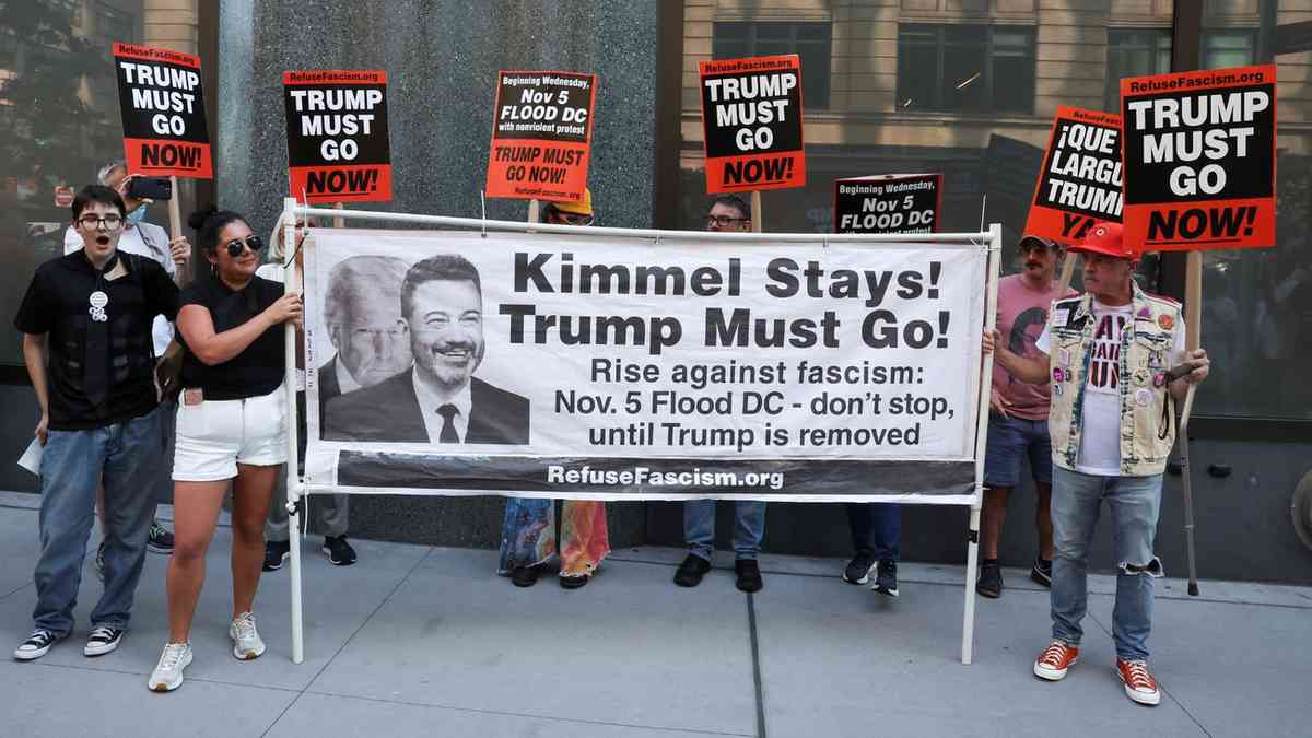 Trump applauds Jimmy Kimmel's suspension and seeks to punish critical broadcasters