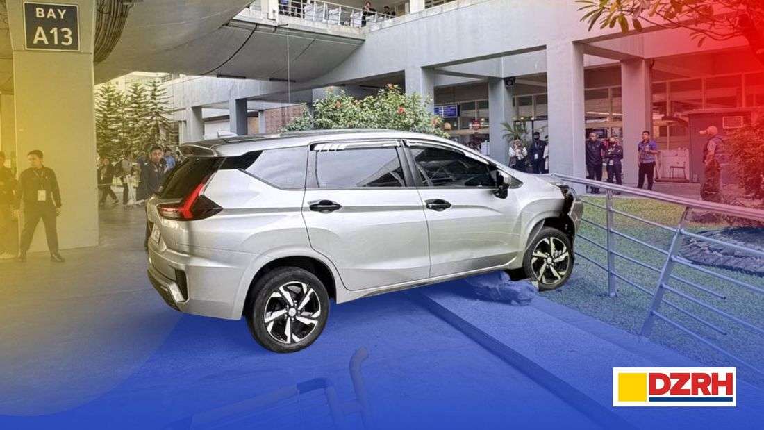 TNVS vehicle hits railings at NAIA Terminal 2, no injuries reported