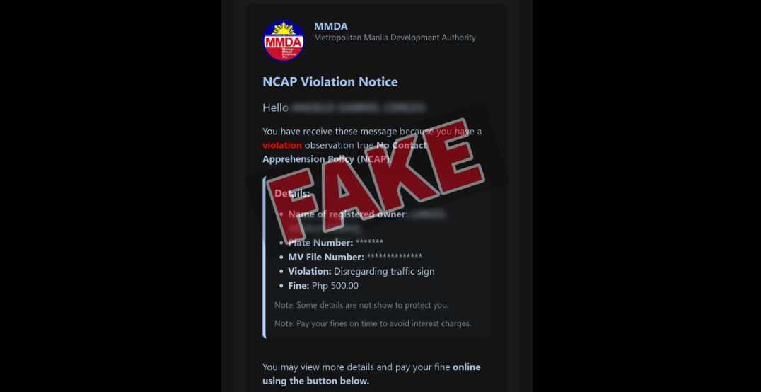 MMDA warns public against fake NCAP traffic violation emails