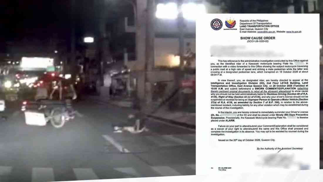 LTO suspends tricycle driver's license after child hit in Antipolo pedestrian lane