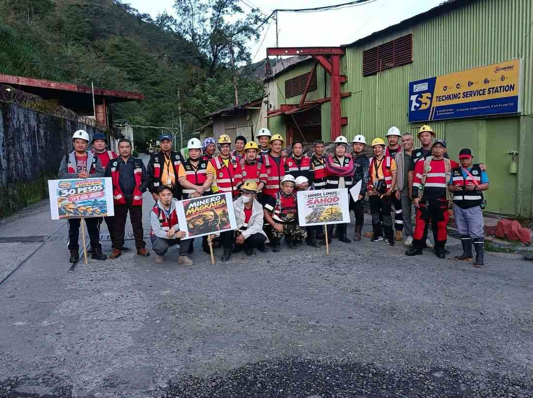 Philex mine workers stage strike in Benguet over wage hike, CBA deadlock
