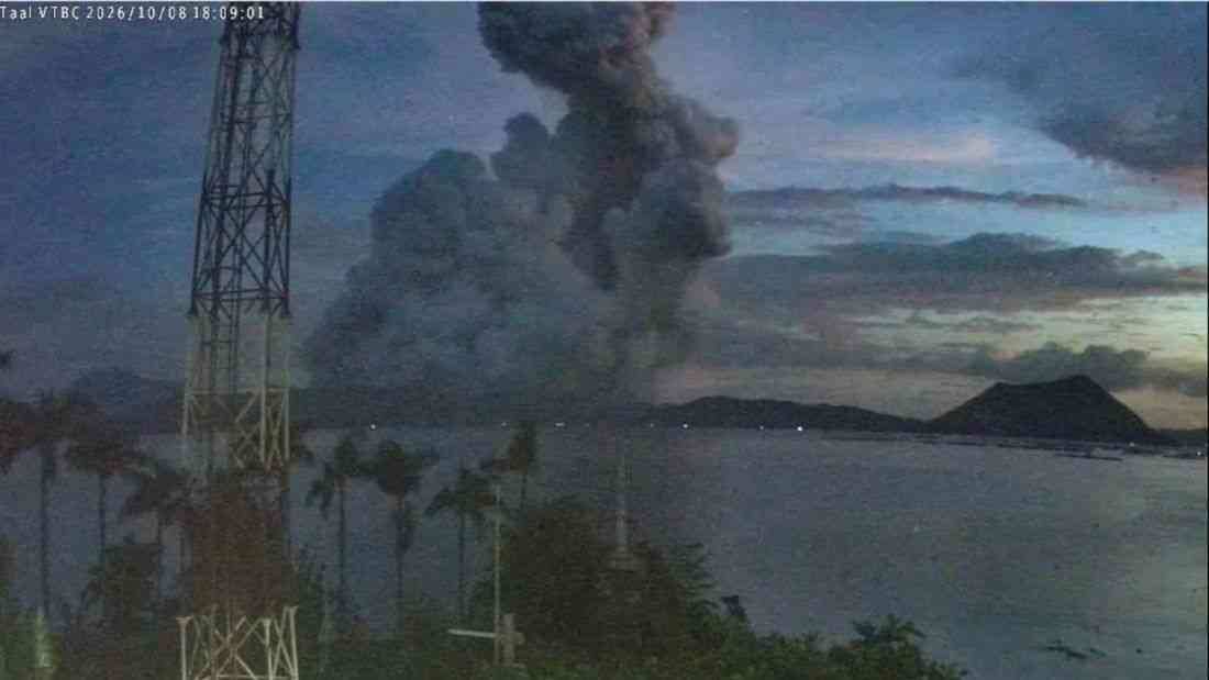 PHIVOLCS logs minor phreatomagmatic eruption at Taal Volcano; thin ashfall expected