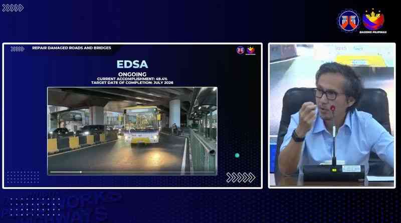 EDSA rehab phase 1 nearly 50% complete, set for completion in July 2026
