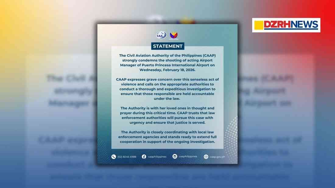 CAAP condemns Puerto Princesa airport manager killing, calls for swift justice