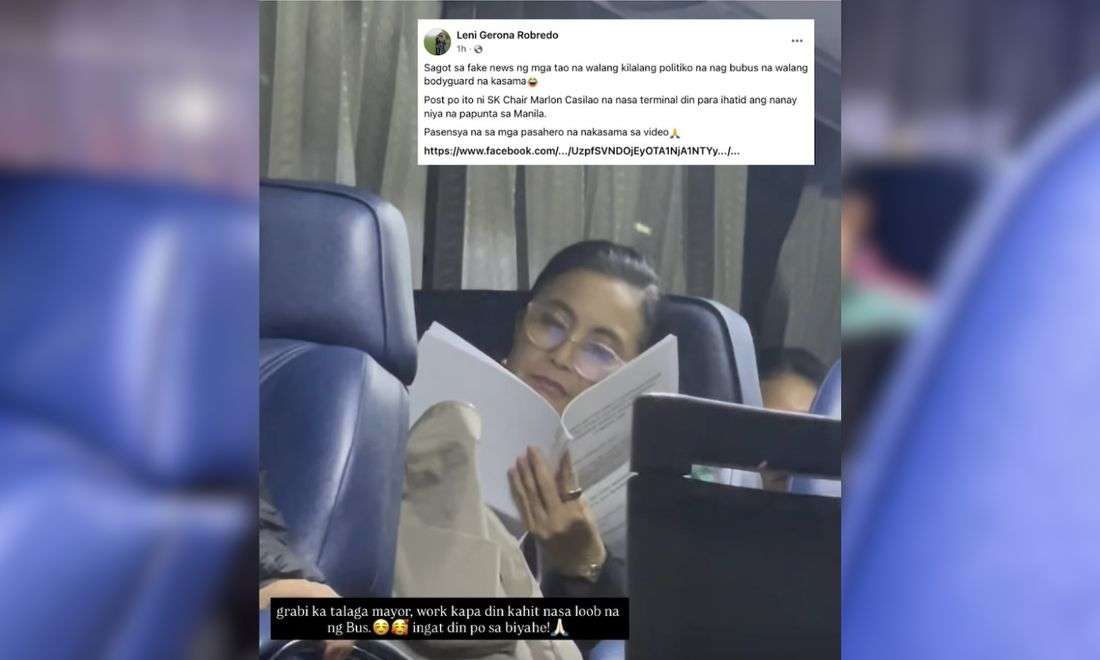 Robredo responds to online claims over bus ride without security