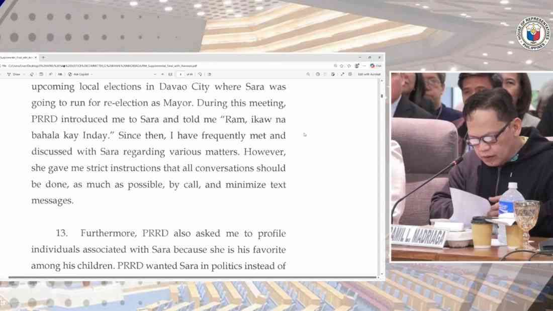 VP Sara’s former ‘bagman’ claims she advised calls over texts, affidavit says