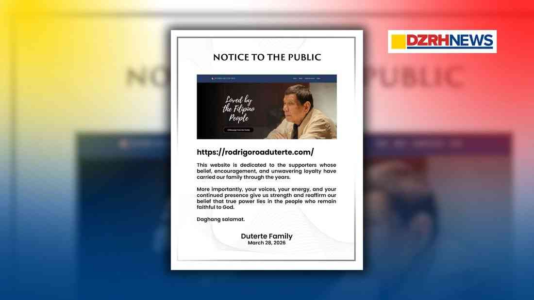 Duterte family launches website, issues message of gratitude to supporters
