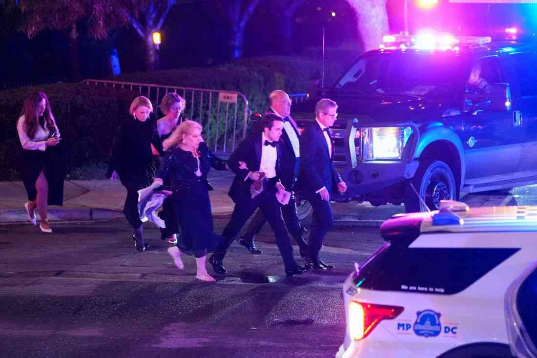 Trump safe after being rushed from White House correspondents dinner as attendees take cover