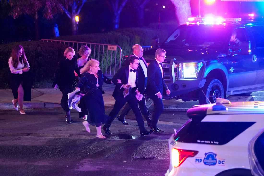 Trump safe after being rushed from White House correspondents dinner as attendees take cover