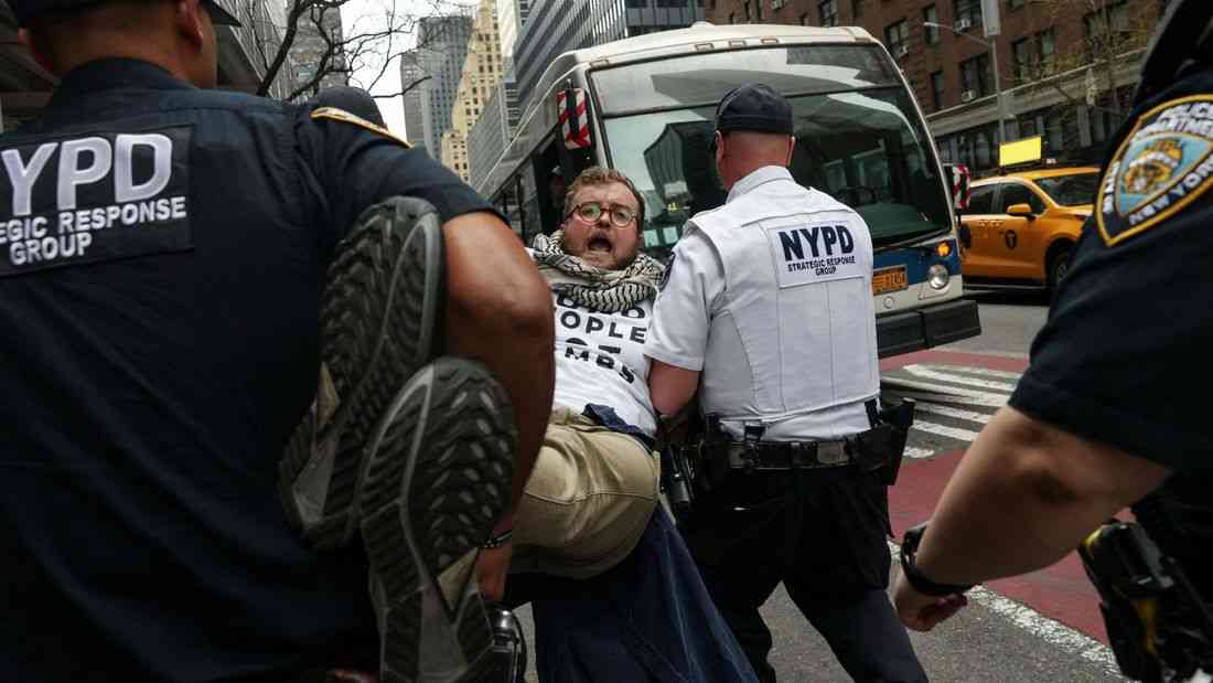 Dozens detained in New York City protest over US arms sales to Israel