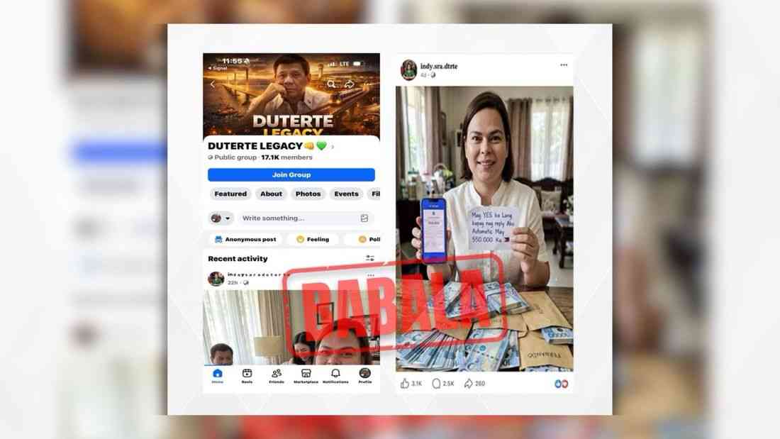 OVP urges vigilance as fake ‘Duterte Legacy’ groups spread online scam posts