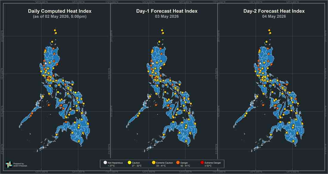 Easterlies to bring rains in parts of PH; 14 areas under 'dangerous' heat index — PAGASA