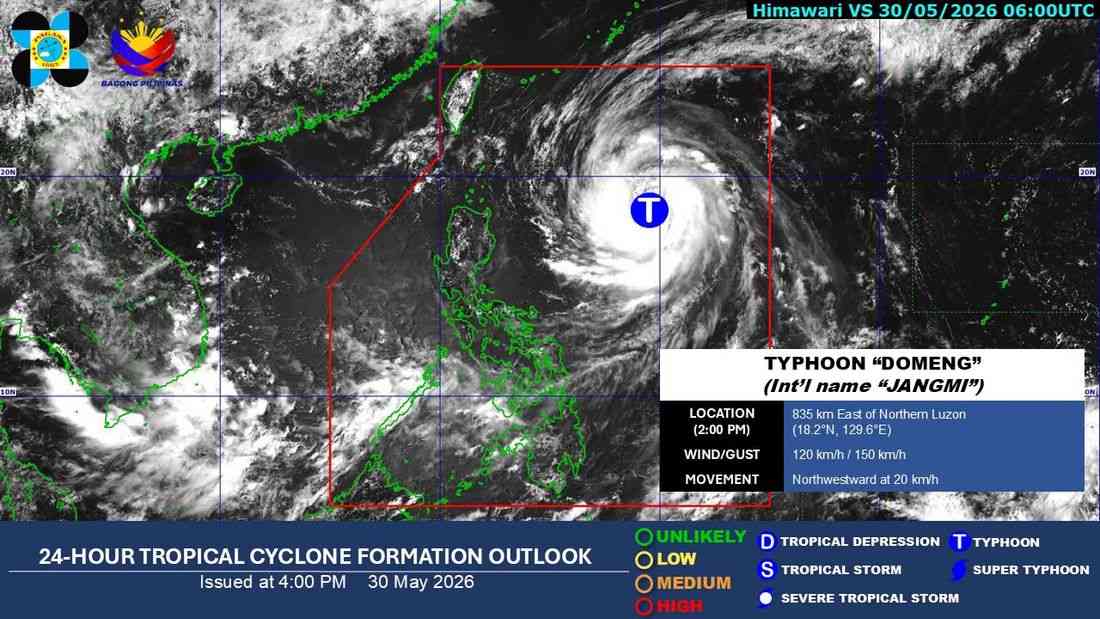 'Domeng' intensifies into typhoon inside PAR; unlikely to make landfall — PAGASA