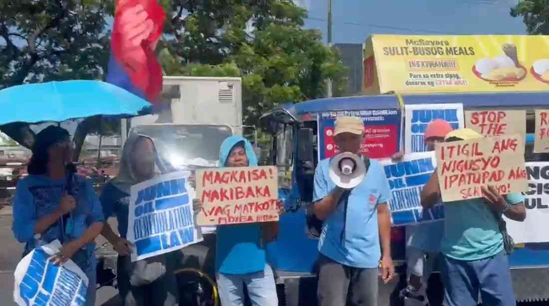 PUV drivers protest in Baclaran amid renewed fuel price hike