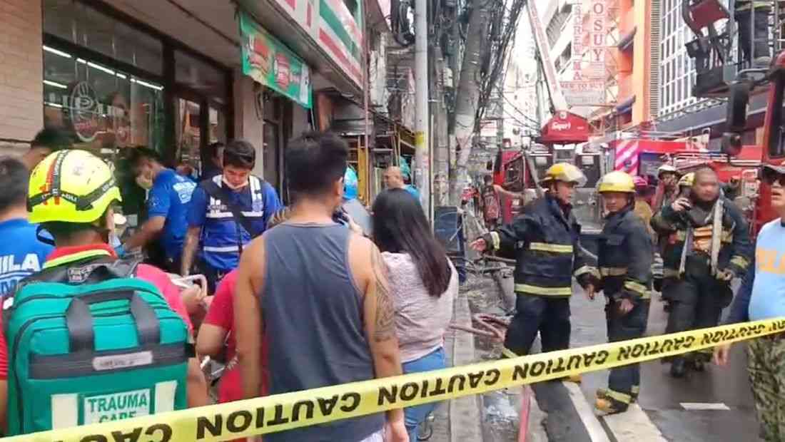 Fire hits Sta. Cruz, Manila building; pet dog dies of smoke inhalation