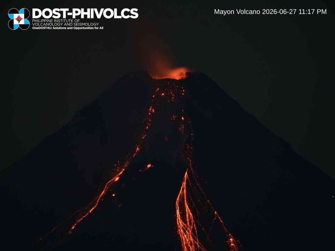 Mayon's eruption enters 175th day as PHIVOLCS warns of continuing lava flows, pyroclastic currents