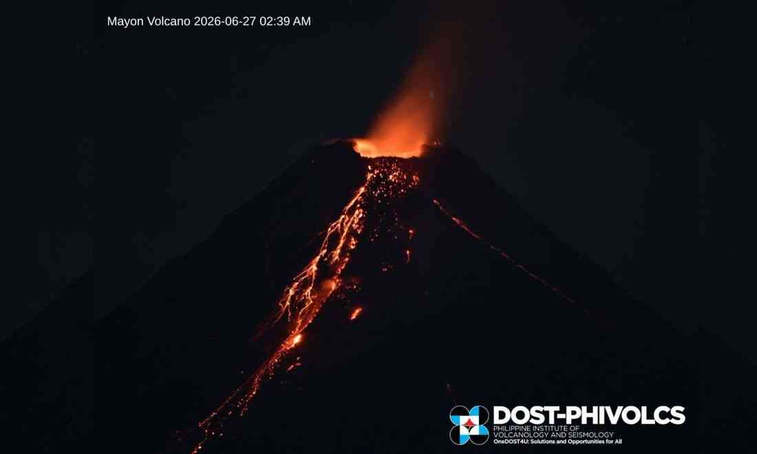 Lava flow from Mayon Volcano continues on 173rd day of effusive eruption — Phivolcs