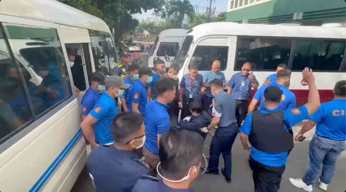 Marcoleta brought to Sandiganbayan for plunder hearing after medical clearance
