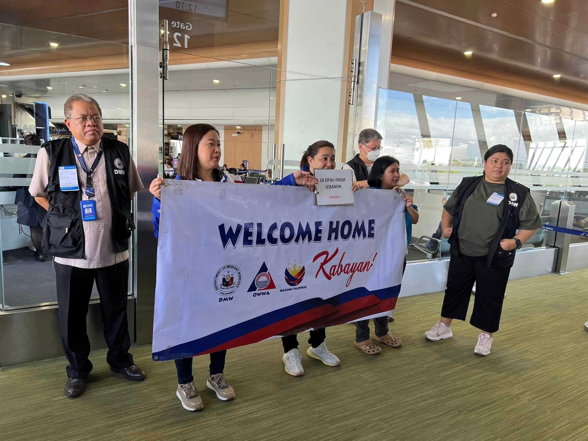 9 OFWs, 5 children from Lebanon safely arrive in PH - DMW