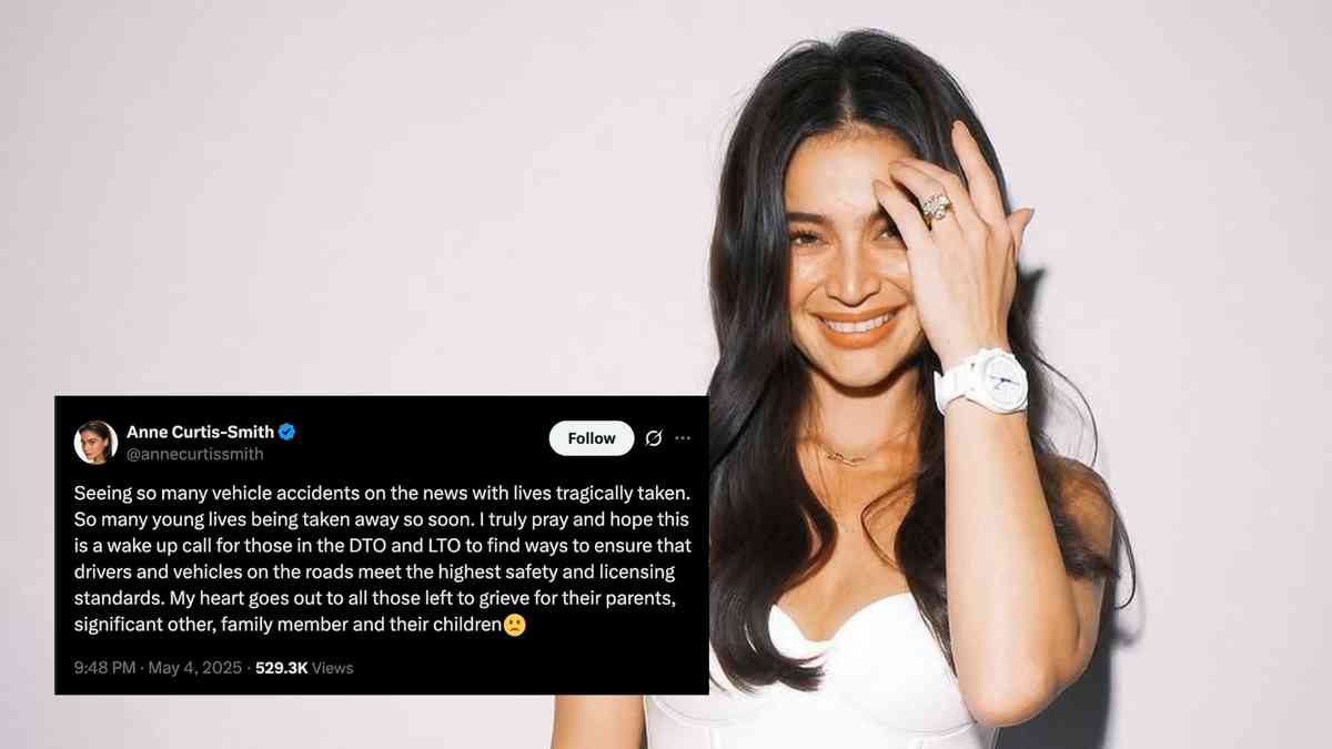 Anne Curtis to gov’t agencies, drivers: Cluster of vehicular accidents is a wake-up call for the promotion of road safety, licensing standards