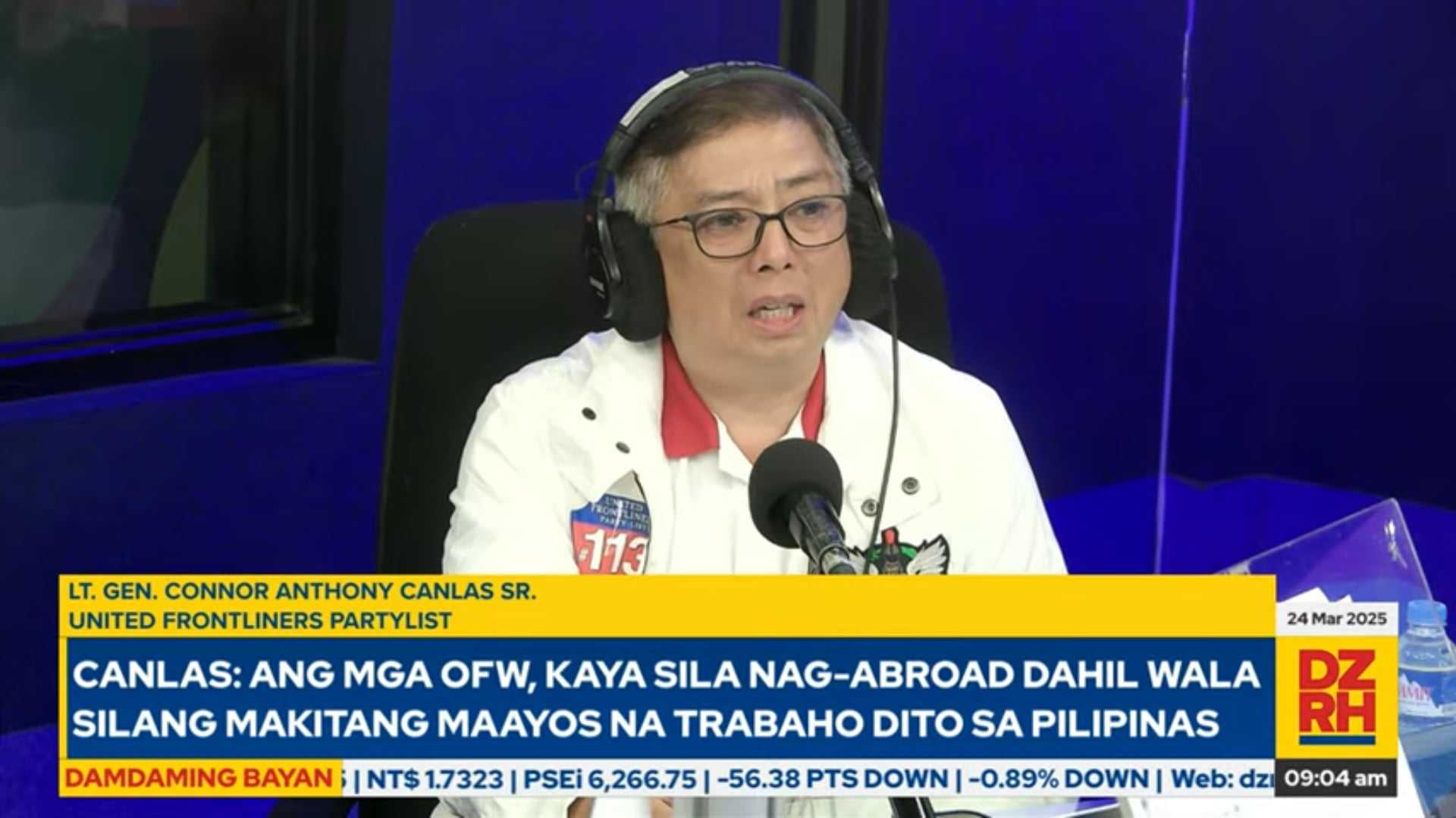 #BakitIkaw: Lt. Gen. Connor Anthony Canlas Sr. calls for local jobs opportunity, competitive salaries to lessen Filipinos from seeking overseas work