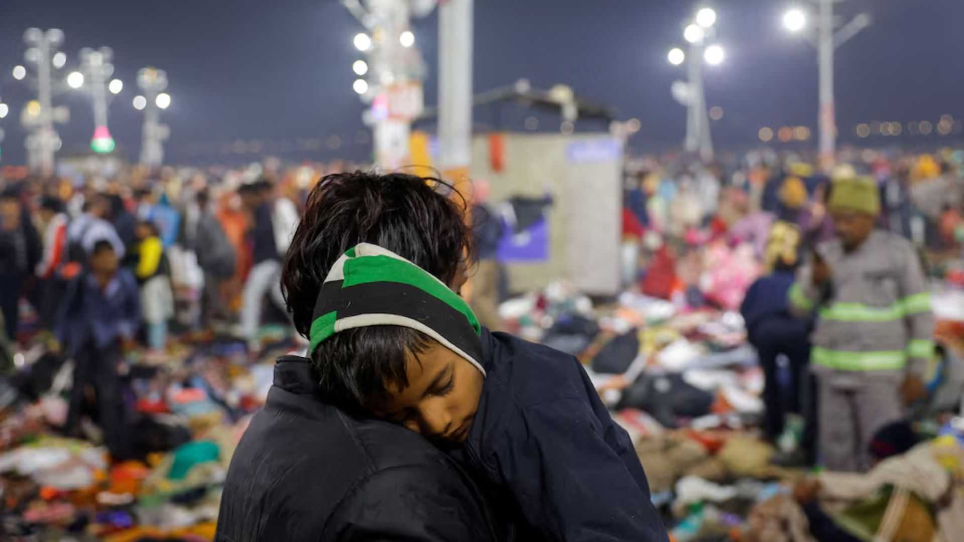 Bodies, clothes, bags lie on ground after stampede at mass Hindu gathering in India