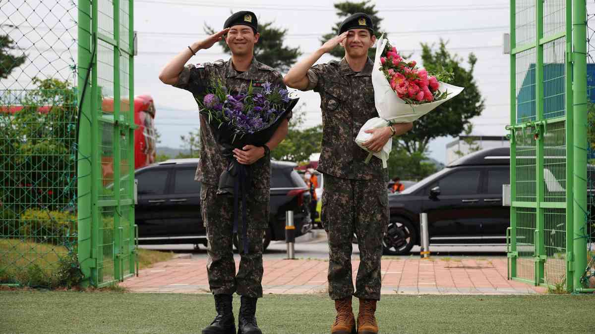 BTS members RM, V discharged from South Korea military, looking forward to reunion