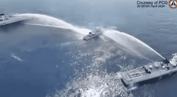 China fires water cannon to PH vessels near Scarborough Shoal