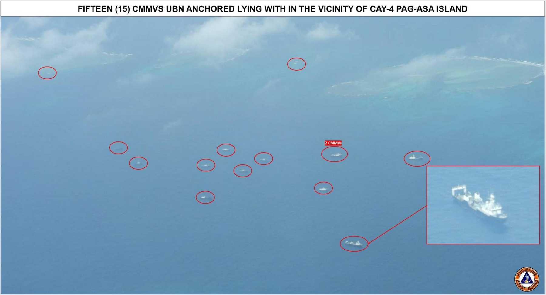 Chinese vessels down to 12 from 42; Warship still spotted around Pag-asa Island