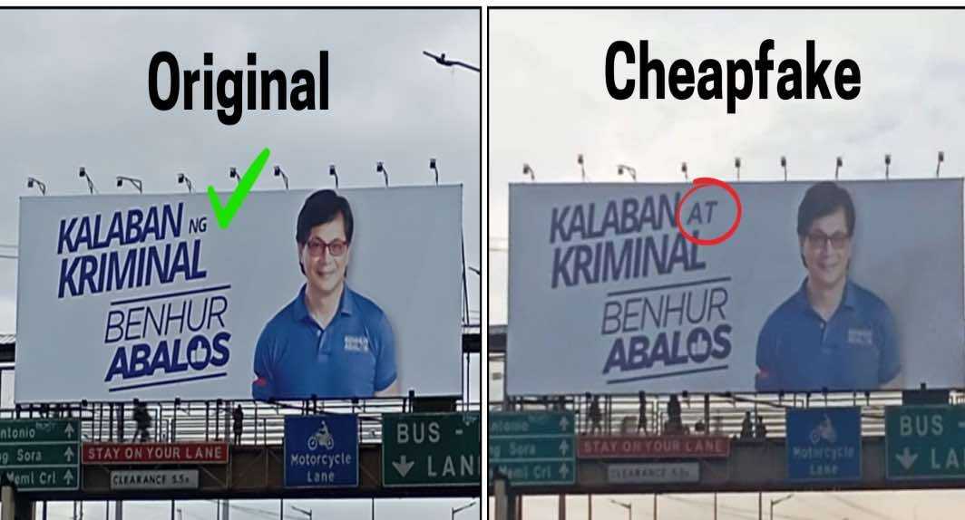 Abalos' campaign poster under probe for 'cheapfaked' slogan