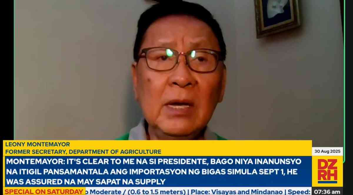 Ex-DA chief Montemayor welcomes rice importation ban to protect farmers
