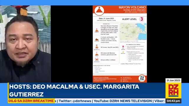 DILG sa DZRH Breaktime: Lagman stresses need to evacuate from areas around Mayon Volcano