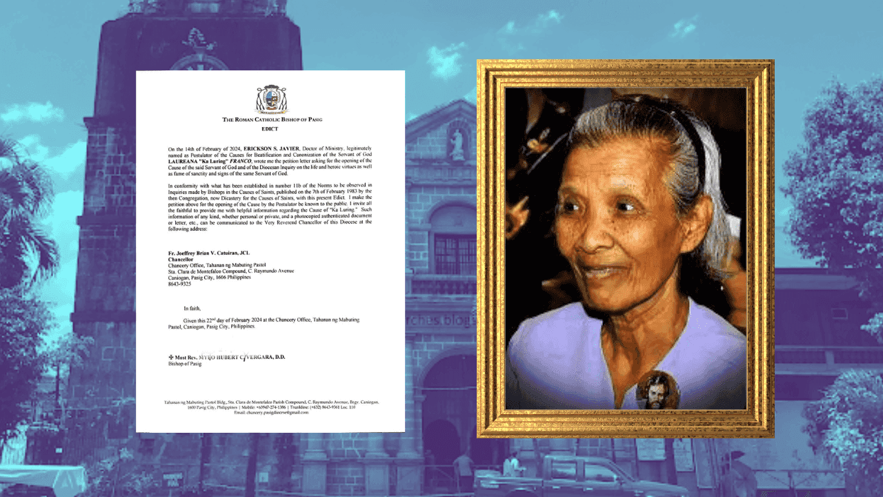 Diocese of Pasig opens sainthood cause for late Catholic catechist 'Ka Luring'