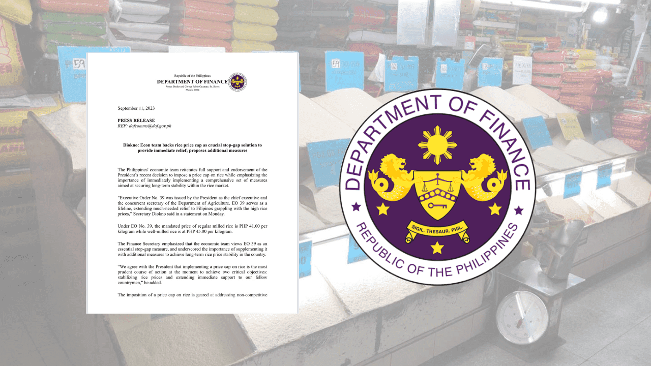 DOF seeks zero to 10 percent tariff on imported rice