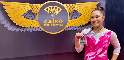 Filipina gymnast strikes silver in Egypt