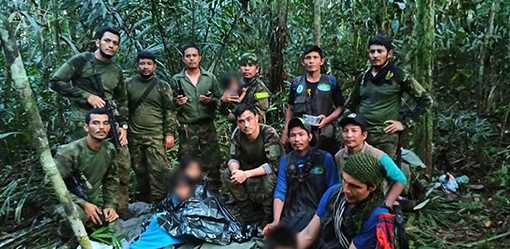 Four Colombian children found alive in jungle weeks after plane crash